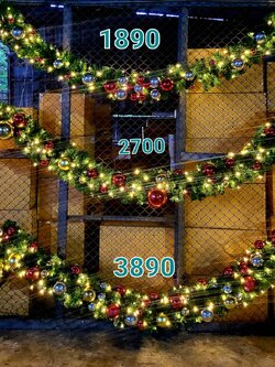 สายสนคริสต์มาสพร้อมของตกแต่ง/ชิ้น ยาว 2.7เมตร มีหลายขนาด