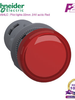 XA2EVB4LC : ไพล็อตแลมป์ แบบ LED Ø22mm พลาสติก สีแดง24 VAC/DC - Schneider Electric - Pilot light by pik2pak.com