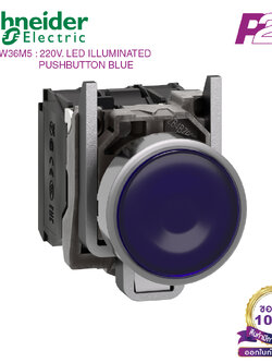 XB4BW36M5 : สวิตซ์ปุ่มกดมีไฟ Ø22mm แบบโลหะ สีน้ำเงิน 230-240VAC 1NO+1NC - Schneider Electric - Illuminated Push-buttons by pik2pak.com