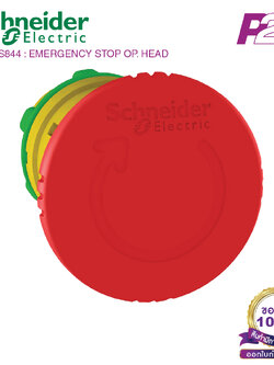 ZB5AS844 : หัวสวิตช์ฉุกเฉิน แบบกดล็อคหมุนเด้งกลับ, Ø22mm, แบบพลาสติก, หัวสีแดง Ø40mm - Schneider Electric - Emergency Stop Head by pik2pak.com
