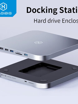 [ออกใบกำกับภาษีได้]พร้อมส่งจาก กทม Hagibis MC25pro dp HD USB C Hub สำหรับ Mac Mini M1 M2 HDD Enclosure 2.5 SATA NVME M.2 SSD HDD Case