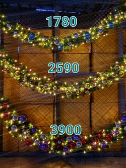 สายสนคริสต์มาสพร้อมตกแต่ง ขนาด 2.7เมตร