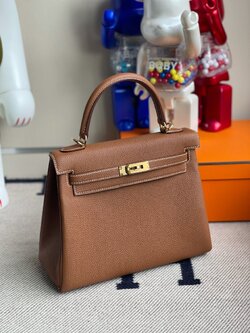 [Pre-order] Hermes Kelly 25 Brown gold หนัง original TOGO งาน full handmade 100% คุณภาพ VIP เกรดดีที่สุด