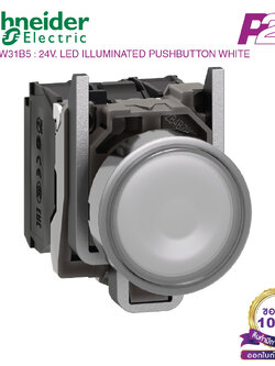 XB4BW31B5 : สวิตซ์ปุ่มกดมีไฟ Ø22mm แบบโลหะ สีขาว 24VAC/DC 1NO+1NC - Schneider Electric - Illuminated Push-buttons by pik2pak.com