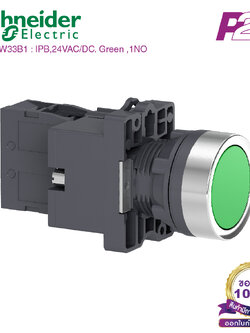 XA2EW33B1 : สวิตซ์ปุ่มกด-เด้งกลับ LED 24V Ø22mm พลาสติก สีเขียว 1NO - Schneider Illuminated Pushbuttons by pik2pak.com