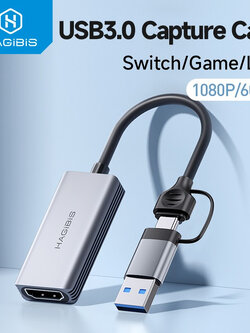 [ออกใบกำกับภาษีได้]Hagibis UCH06 Type-C การ์ด HDMI USB C 1080P HD บันทึกเกมสำหรับ PS4/5สวิทช์ที่ถ่ายทอดสดออกอากาศกล้อง
