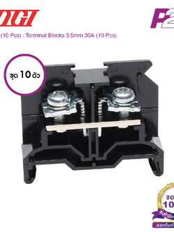 PTU-30 (10 pcs) : เทอมินอลบล็อค (แพ็ค10ตัว) 30A / 3.5mm² (UL 27A) AWG14~10 (Screw) With Spring M4 - Togi / Toyogiken - Terminal Block by pik2pak.com #ซื้อเป็นแพ็คถูกกว่า