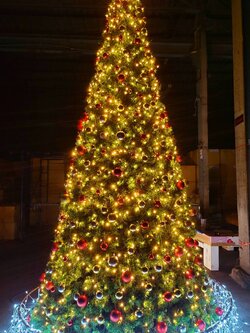 ให้เช่าต้นคริสต์มาสปลอมกรวย ขนาด 3เมตร พร้อมตกแต่งครบมาตราฐาน