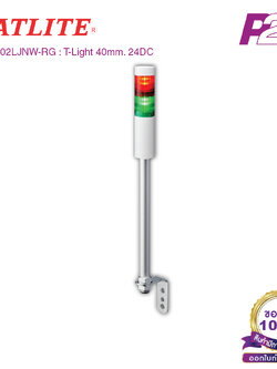 LR4-202LJNW-RG : ไฟสัญญาณเตือนแบบชั้น Ø40mm 2ชั้น 24VDC ไม่มีเสียงไฟกระพริบ ขาฉากทรงแอล L - Patlite - Tower Light