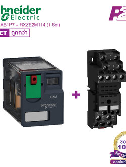 RXM4AB1P7 + RXZE2M114 (1 Set) : รีเลย์พร้อมฐานเสียบ 4 คอนแทค 6A 230VAC - Schneider Relay&Socket by pik2pak.com