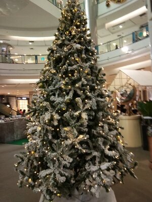 ให้เช่าต้นคริสต์มาสปลอม ขนาด10ฟุต หิมะ พร้อมตกแต่งครบมาตราฐาน