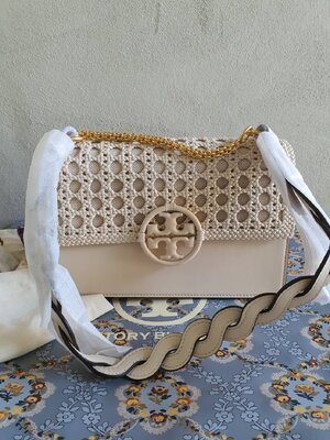New Tory burch Miller Basketweave Shoulder Bag