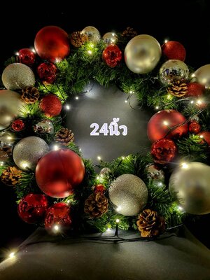 รีธคริสต์มาสประดับไฟ ขนาด2ฟุต สวย ยอดนิยม