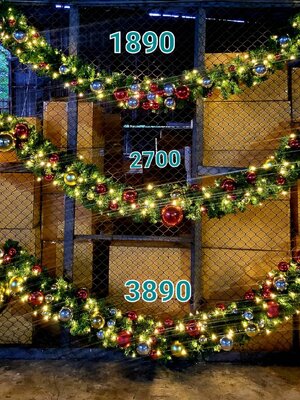 สายสนคริสต์มาสพร้อมของตกแต่ง/ชิ้น ยาว 2.7เมตร มีหลายขนาด