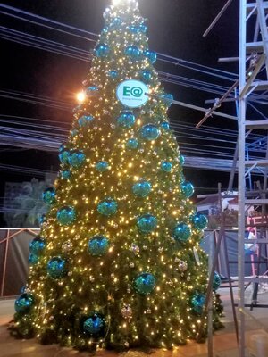 ให้เช่าต้นคริสต์มาสปลอมกรวย ขนาด7เมตร พร้อมตกแต่งครบมาตราฐาน