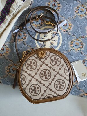 New Tory Burch T Monogram Jacquard circle Crossbody Bag