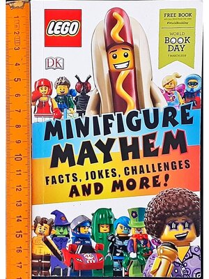 วรรณกรรมเยาวชน WORLD BOOK DAY BOOK:LEGO MINIFIGURE MAYHEM FACTS,JOKES,CHALLENGES AND MORE! (สภาพดี 70-80% .)