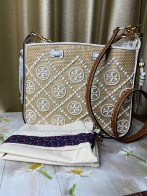 NEW Tory Burch TMonogram Jacquard Bell Bag