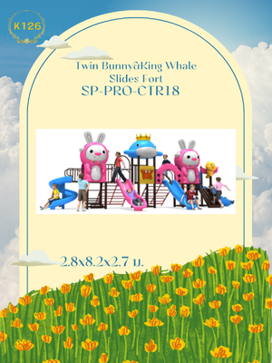 Twin Bunny&King Whale Slides Fort
