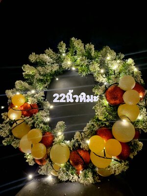 รีธคริสต์มาสหิมะแขวนประดับ22นิ้ว