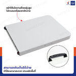 โต๊ะเหลี่ยมพับหน้าได้ HDPE โต๊ะปิกนิก โต๊ะเอนกประสงค์ ทนแดด ทนฝน 74x180x74 cm สีขาว