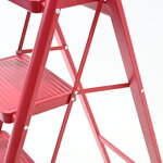 บันไดเหล็ก 4 ขั้น มีราวจับ รับน้ำหนักได้ 150 KG สีแดง F4-4