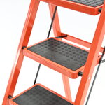บันไดเหล็ก 5 ขั้น มีราวจับ รับน้ำหนักได้ 150 KG สีส้ม 25X35-5 บันไดเหล็ก 5 ขั้น มีราวจับ รับน้ำหนักได้ 150 KG สีส้ม 25X35-5