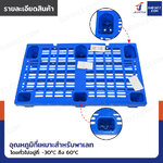 พาเลทพลาสติก HDPE พาเลทห้องเย็น หน้าตะแกรง แบบ 6 ขา 60x100x14 cm -30℃ ถึง 60℃