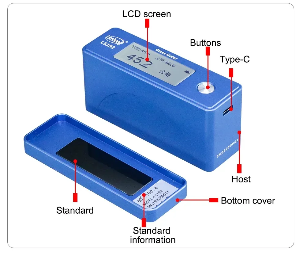 เครื่องวัดความเงาแบบ 1มุมองศา Single Angle Glossmeter Linshang LS192 เครื่องวัดความเงาแบบ 1มุมองศา Single Angle Glossmeter Linshang LS192