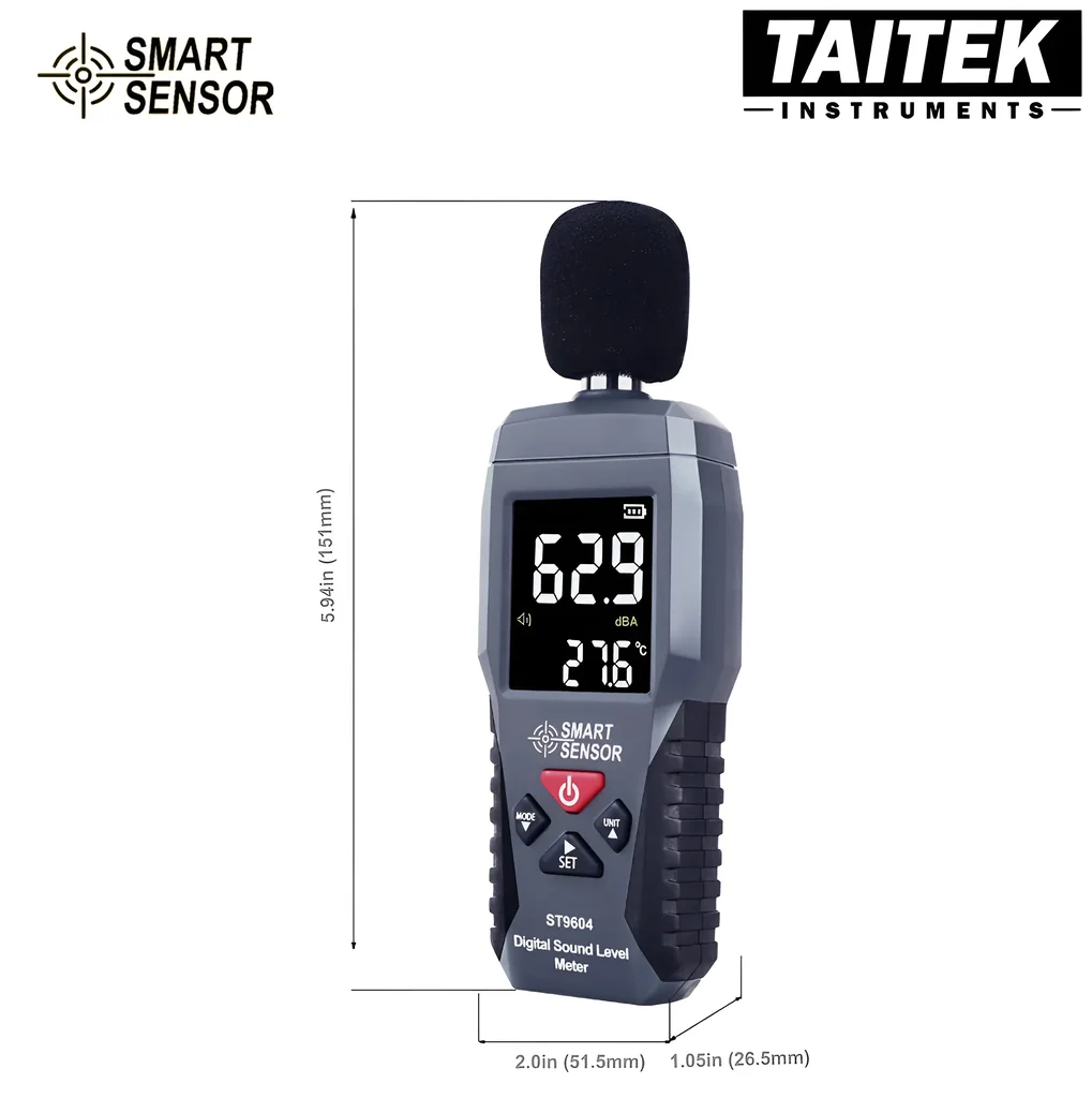 เครื่องวัดระดับเสียง Sound Level Meter SMART SENSOR รุ่น ST9604 ช่วงการวัด 30~130dB ความแม่นยำ ±1.5dB เครื่องวัดระดับเสียง Sound Level Meter SMART SENSOR รุ่น ST9604 ช่วงการวัด 30~130dB ความแม่นยำ ±1.5dB