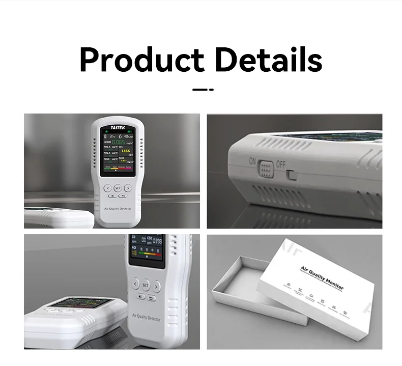 เครื่องวัดคุณภาพอากาศ Air Quality Detector TAITEK รุ่น 811AQ 8in1 HCHO PM1.0 PM2.5 PM10 CO2 TVOC temperature humidity Formaldehyde particulate matter เครื่องวัดคุณภาพอากาศ Air Quality Detector TAITEK รุ่น 811AQ 8in1 HCHO PM1.0 PM2.5 PM10 CO2 TVOC temperature humidity Formaldehyde particulate matter