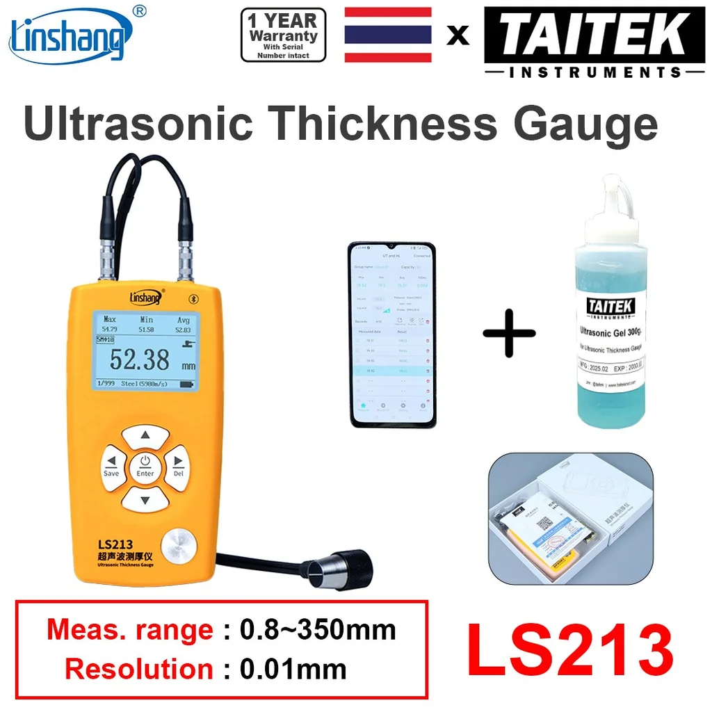 เครื่องวัดความหนาวัสดุ Ultrasonic Thickness Gauge Linshang รุ่น LS213 ช่วงการวัด 0.8-350mm(45#steel) ความละเอียด0.01 ระดับมืออาชีพ เครื่องวัดความหนาวัสดุ Ultrasonic Thickness Gauge Linshang รุ่น LS213 ช่วงการวัด 0.8-350mm(45#steel) ความละเอียด0.01 ระดับมืออาชีพ