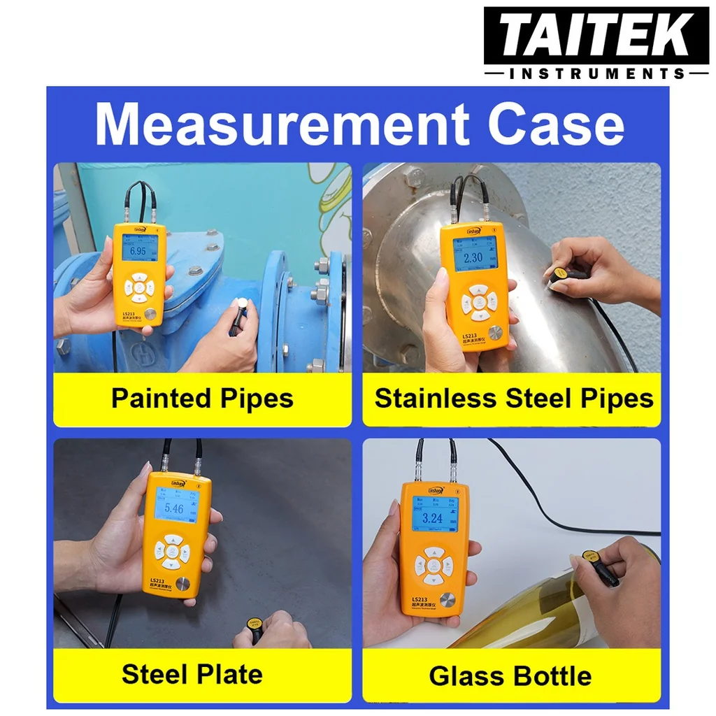เครื่องวัดความหนาวัสดุ Ultrasonic Thickness Gauge Linshang รุ่น LS213 ช่วงการวัด 0.8-350mm(45#steel) ความละเอียด0.01 ระดับมืออาชีพ เครื่องวัดความหนาวัสดุ Ultrasonic Thickness Gauge Linshang รุ่น LS213 ช่วงการวัด 0.8-350mm(45#steel) ความละเอียด0.01 ระดับมืออาชีพ
