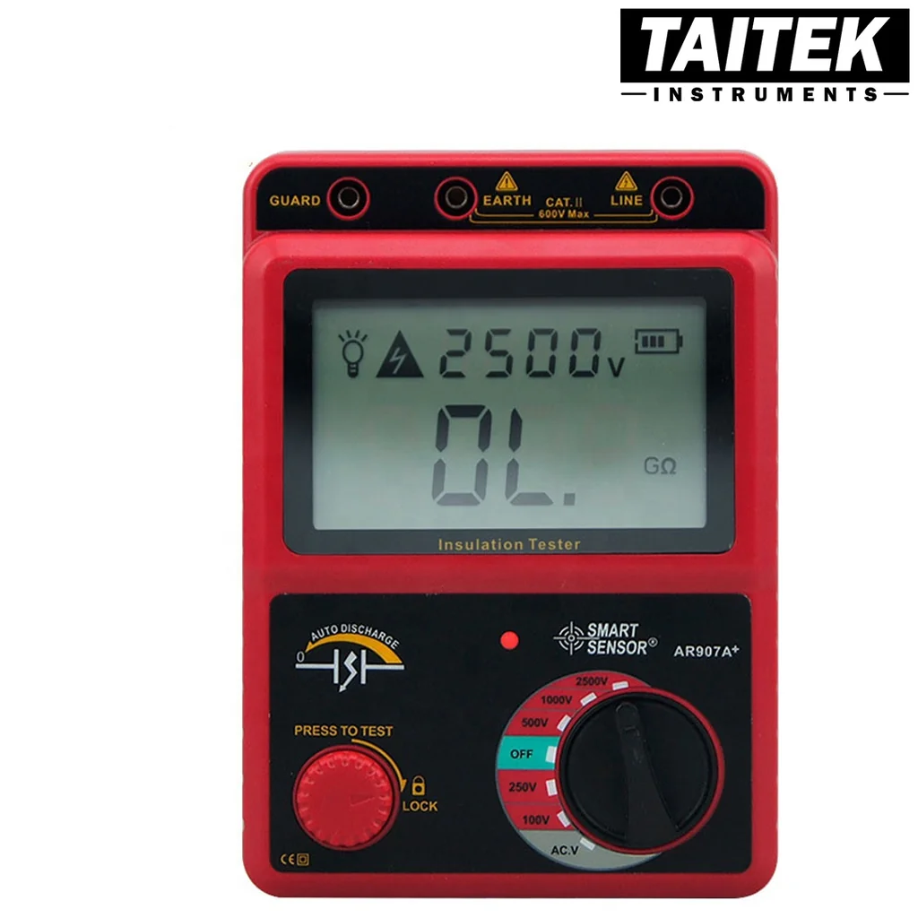 เครื่องทดสอบความเป็นฉนวนไฟฟ้าแรงสูง High Voltage Insulation Resistance Tester SMART SENSOR รุ่น AR907A+ เครื่องทดสอบความเป็นฉนวนไฟฟ้าแรงสูง High Voltage Insulation Resistance Tester SMART SENSOR รุ่น AR907A+