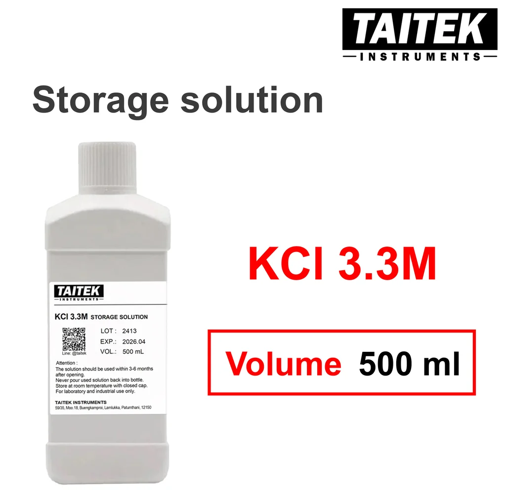 TAITEK pH/ORP Electrodes Storage Solution KCl 3.3M for pH and ORP Meters (500 mL)