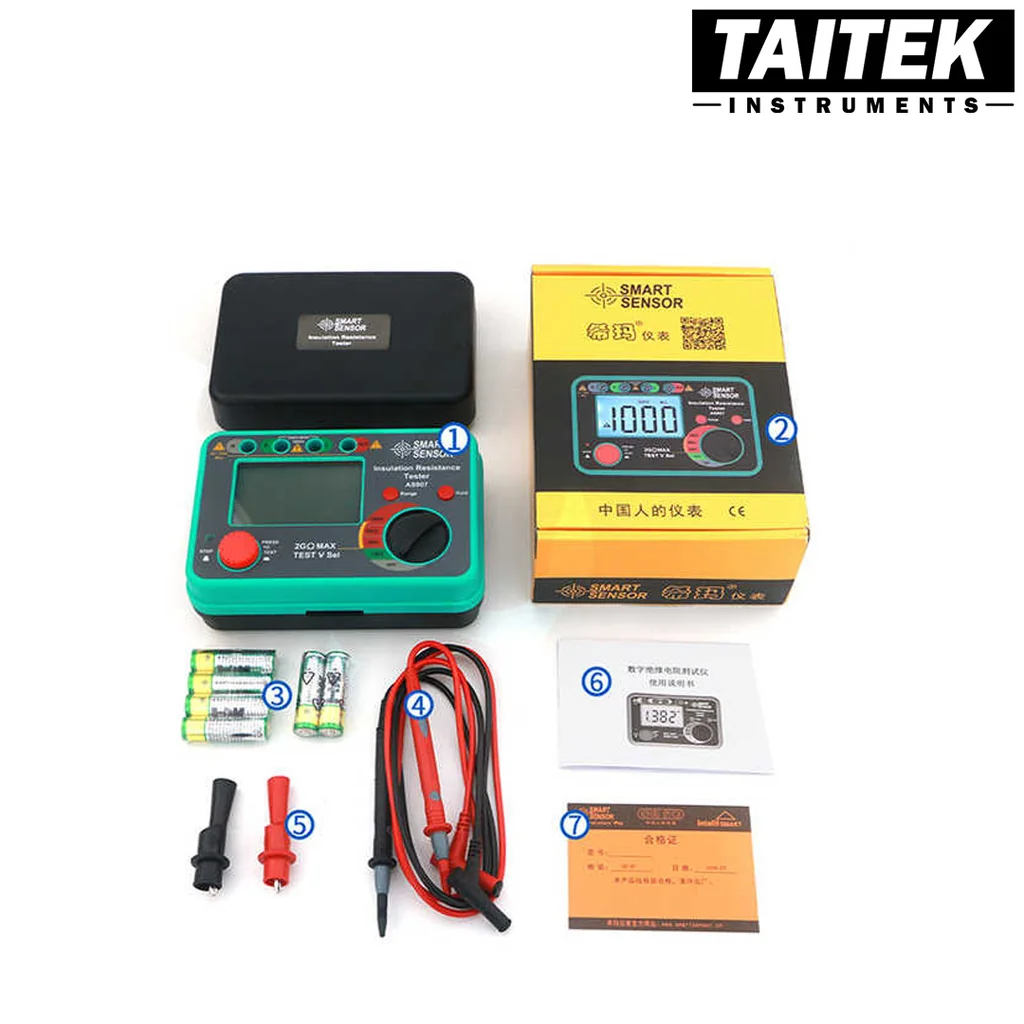 เครื่องทดสอบความเป็นฉนวน Insulation Resistance Tester SMART SENSOR รุ่น AS907 เครื่องทดสอบความเป็นฉนวน Insulation Resistance Tester SMART SENSOR รุ่น AS907