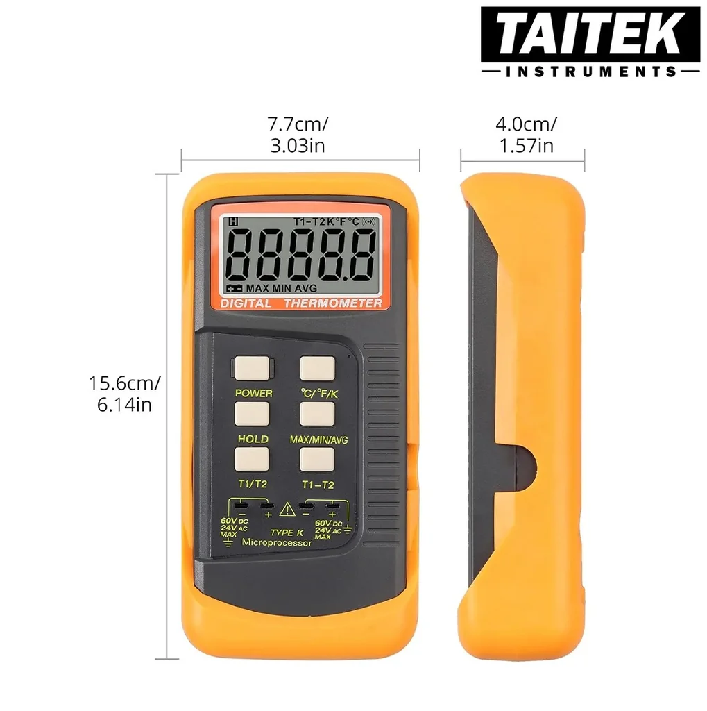 เครื่องวัดอุณหภูมิ K-type Thermometer รุ่น 68022_2P ช่วงการวัดอุณหภูมิ -50~1300°C ความละเอียด 0.1°C เครื่องวัดอุณหภูมิ K-type Thermometer รุ่น 68022_2P ช่วงการวัดอุณหภูมิ -50~1300°C ความละเอียด 0.1°C
