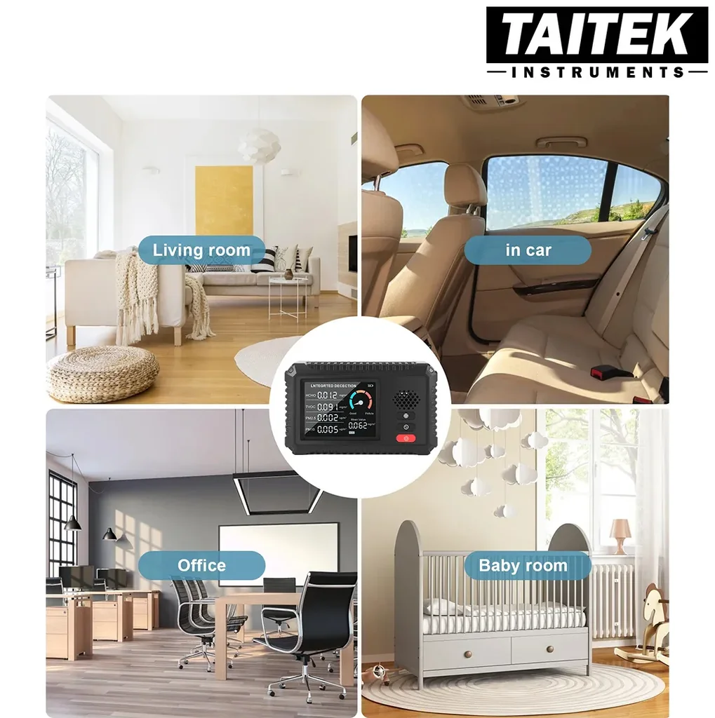 เครื่องวัดคุณภาพอากาศ Air Quality Detector รุ่น HLW-100 4in1 HCHO/TVOC/PM2.5/PM10
