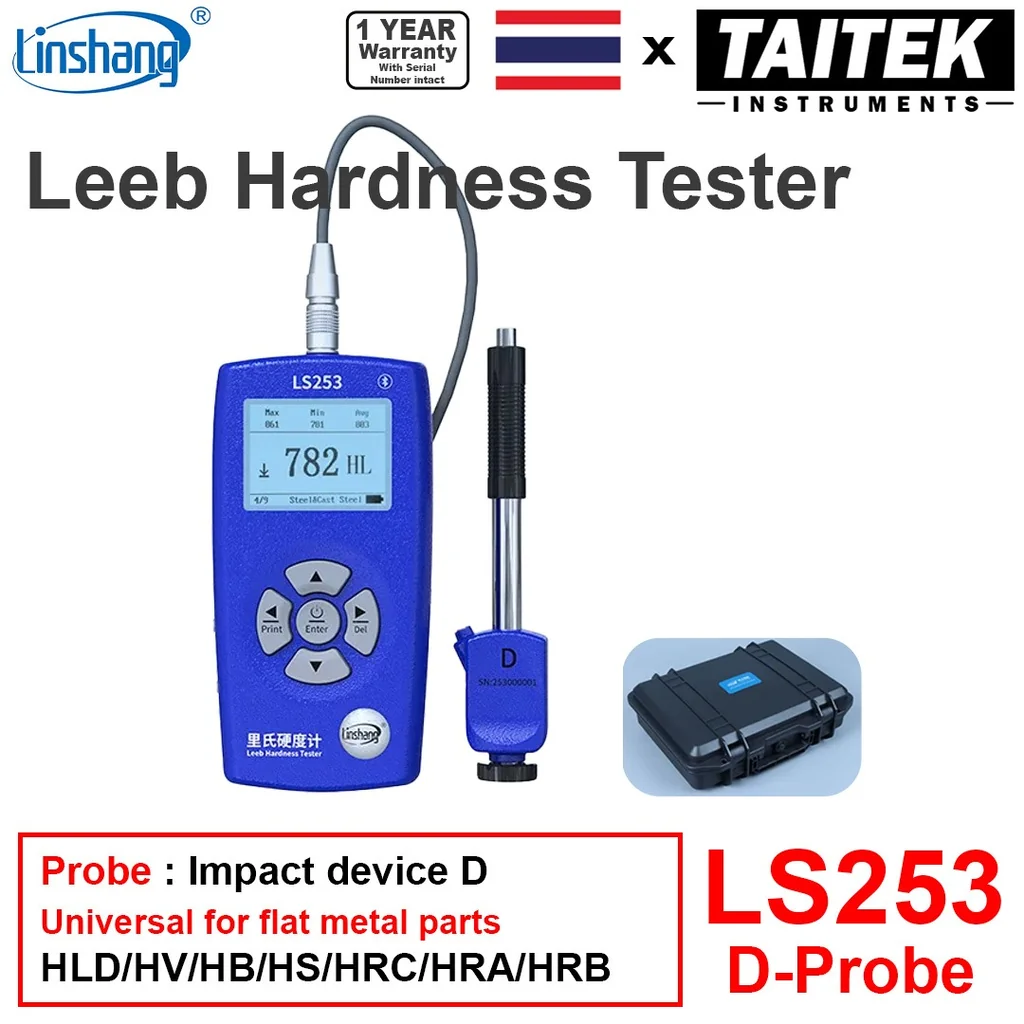เครื่องวัดความแข็งโลหะ Leeb Hardness Tester Linshang รุ่น LS253 D-Probe ระดับมืออาชีพความแม่นยำสูง HL HV HB HS HRA HRB HRC สำหรับเหล็กและโลหะ เครื่องวัดความแข็งโลหะ Leeb Hardness Tester Linshang รุ่น LS253 D-Probe ระดับมืออาชีพความแม่นยำสูง HL HV HB HS HRA HRB HRC สำหรับเหล็กและโลหะ