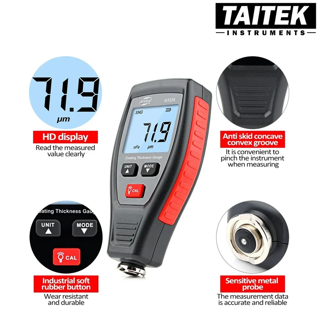 เครื่องวัดความหนาผิวเคลือบ Coating Thickness Gauge BENETECH รุ่น GT235 ช่วงการวัด 0~1800um ความละเอียด 0.1um เครื่องวัดความหนาผิวเคลือบ Coating Thickness Gauge BENETECH รุ่น GT235 ช่วงการวัด 0~1800um ความละเอียด 0.1um
