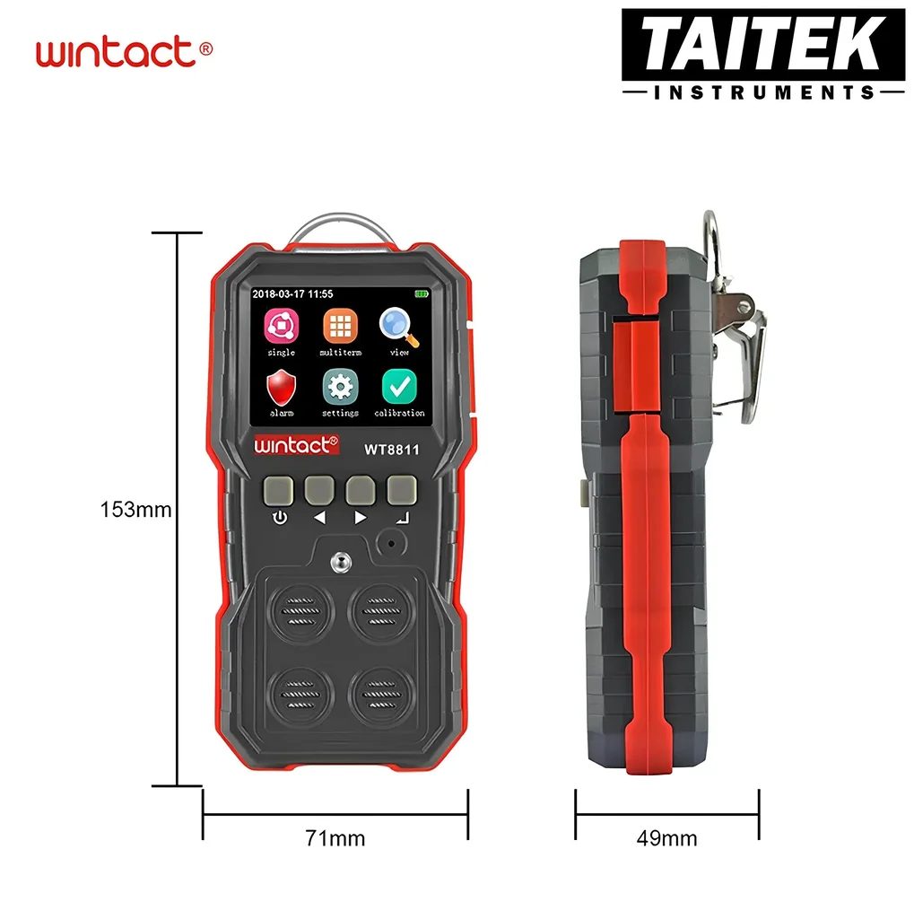 เครื่องตรวจวัดก๊าซ Compound Gas Detector Data Logger Wintact รุ่น WT8811 4 in 1 LEL O2 H2S CO