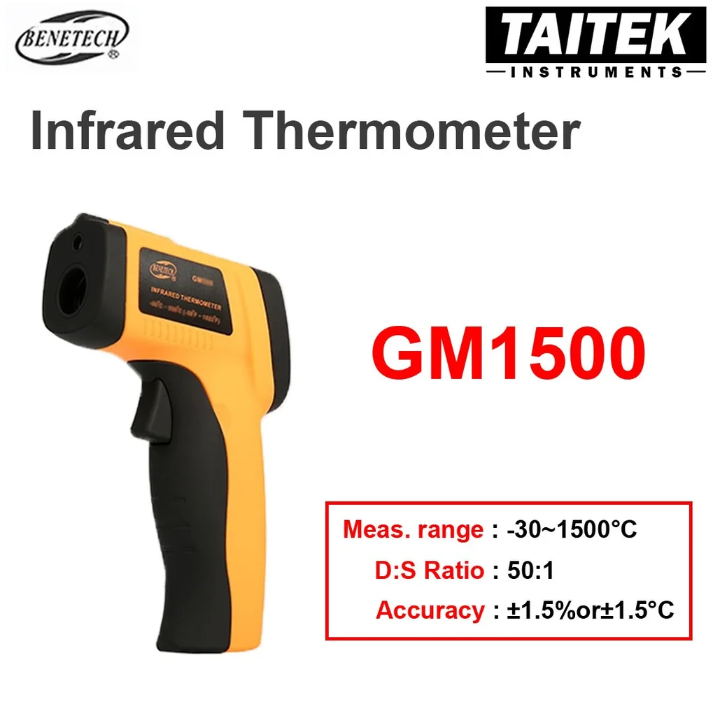 เครื่องวัดอุณหภูมิแบบอินฟราเรด Infrared Thermometer Benetech รุ่น GM1500 ช่วงการวัด -30~1500℃ เครื่องวัดอุณหภูมิแบบอินฟราเรด Infrared Thermometer Benetech รุ่น GM1500 ช่วงการวัด -30~1500℃