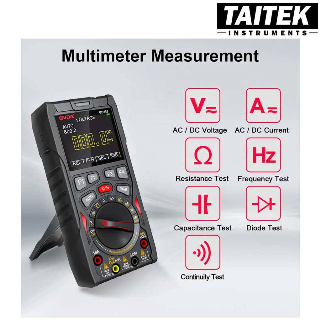 ออสซิลโลสโคปมัลติมิเตอร์ 3in1 Digital Multimeter+Oscilloscope+Signal Generator GVDA รุ่น GD188 ออสซิลโลสโคปมัลติมิเตอร์ 3in1 Digital Multimeter+Oscilloscope+Signal Generator GVDA รุ่น GD188