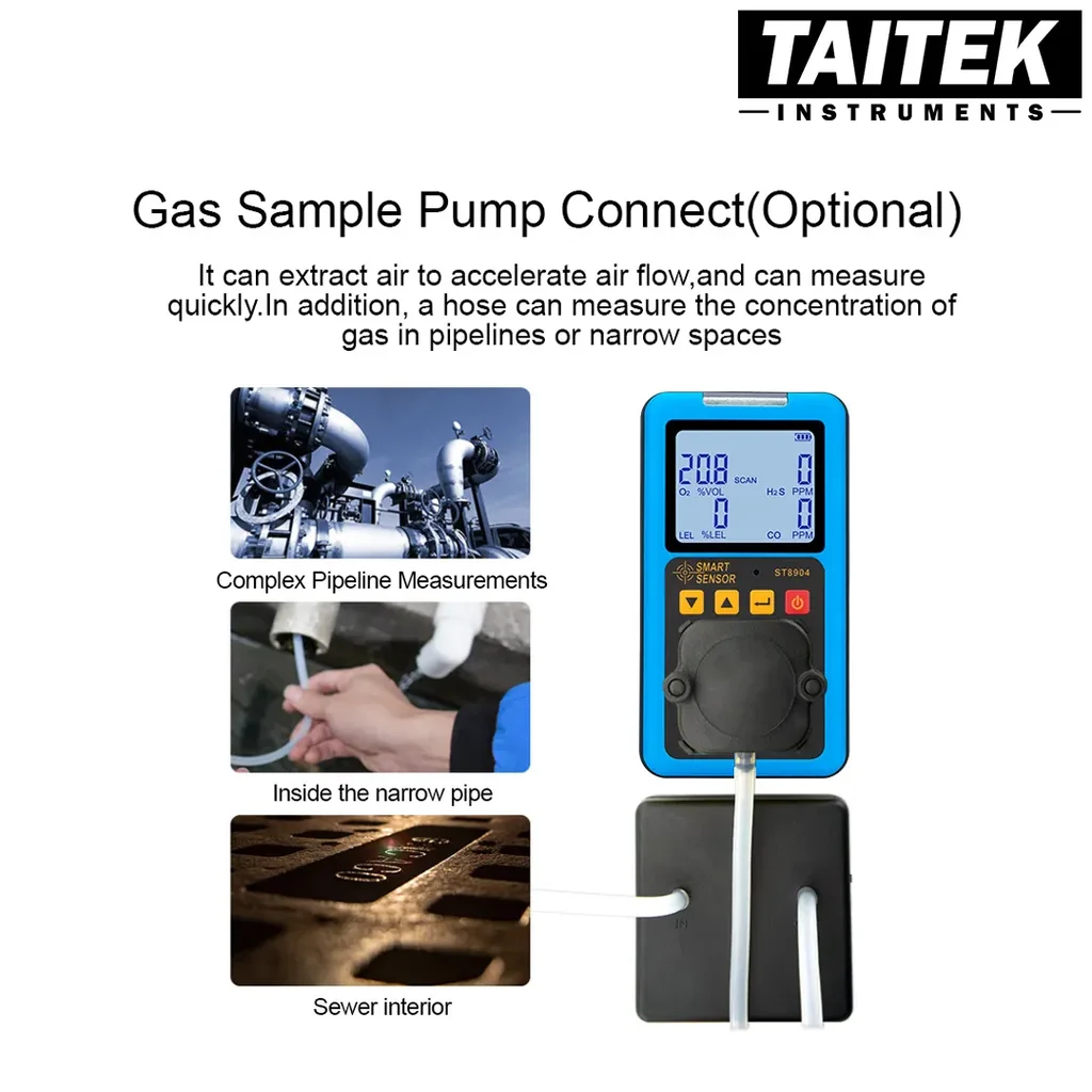 เครื่องตรวจจับก๊าซ Multifunctional Gas Detector SMART SENSOR รุ่น ST8904 4 in 1 LEL O2 H2S CO เครื่องตรวจจับก๊าซ Multifunctional Gas Detector SMART SENSOR รุ่น ST8904 4 in 1 LEL O2 H2S CO