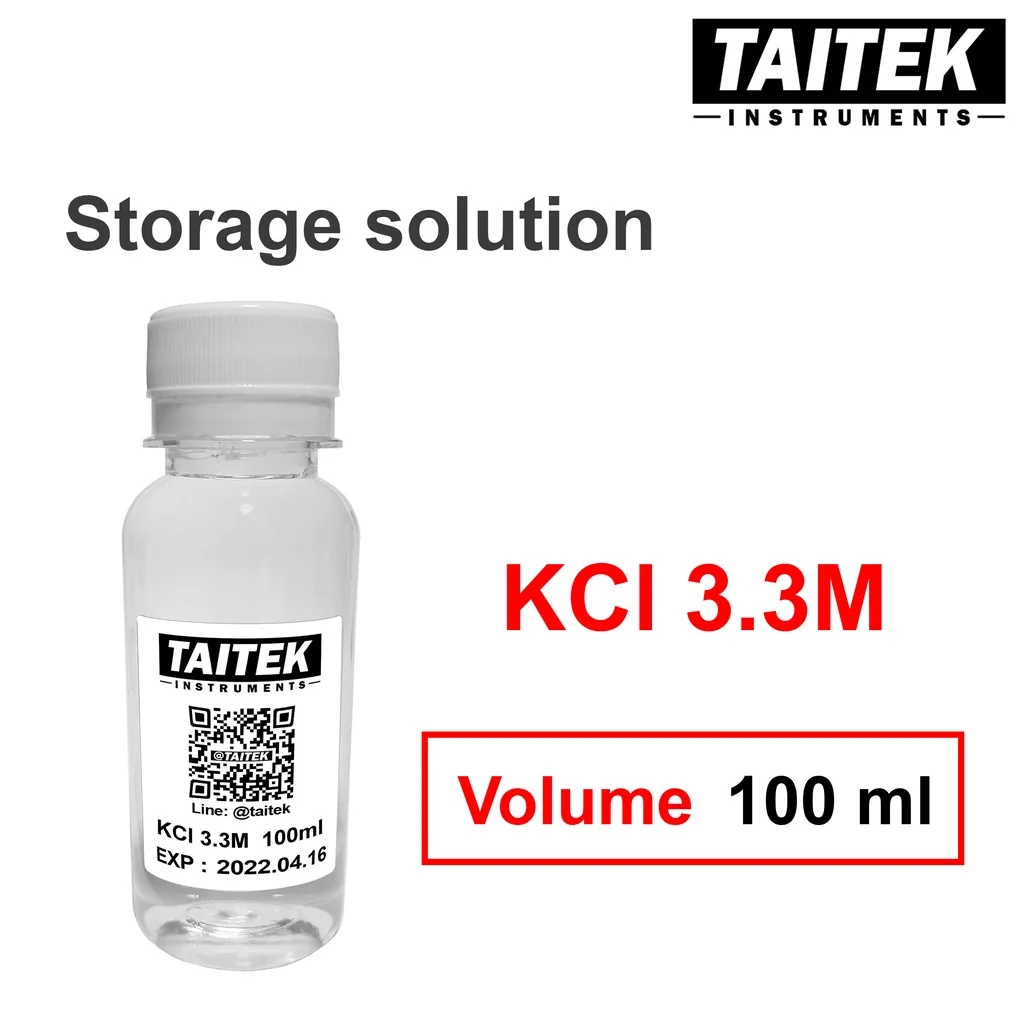 TAITEK น้ำยาเก็บรักษาหัววัด Storage solution KCl 3.3M สำหรับเครื่องวัด pH หรือเครื่องวัด ORP (100 mL) TAITEK น้ำยาเก็บรักษาหัววัด Storage solution KCl 3.3M สำหรับเครื่องวัด pH หรือเครื่องวัด ORP (100 mL)