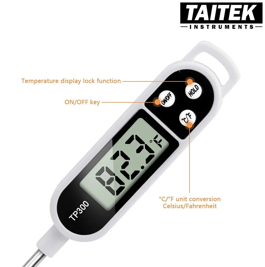 เครื่องวัดอุณหภูมิอาหารดิจิตอล Digital Food Thermometer รุ่น TP300 ช่วงการวัด -50~300℃ ความละเอียด 0.1℃ เครื่องวัดอุณหภูมิอาหารดิจิตอล Digital Food Thermometer รุ่น TP300 ช่วงการวัด -50~300℃ ความละเอียด 0.1℃