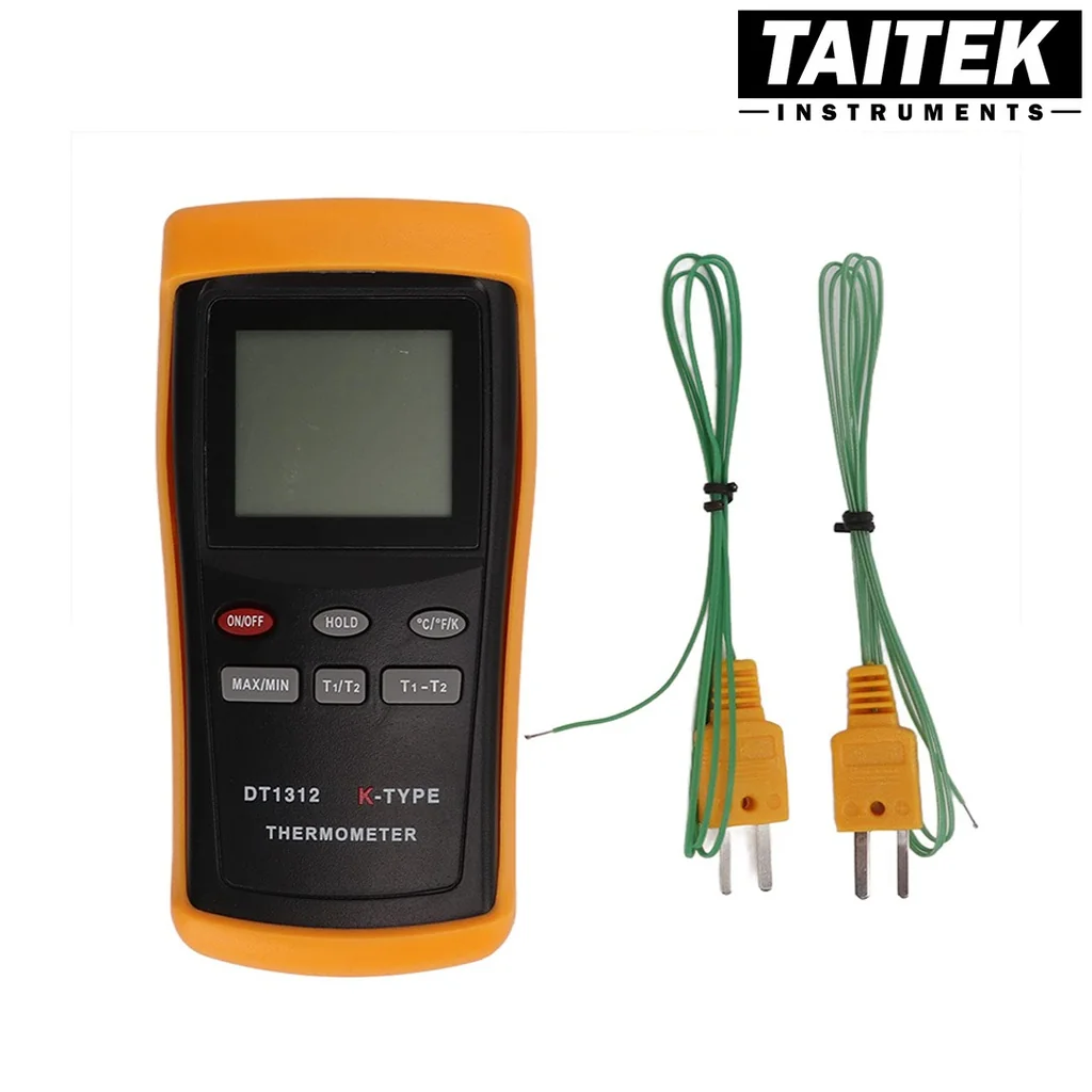 TAITEK เครื่องวัดอุณหภูมิ K-type Thermometer รุ่น DT1312 มี 2 ช่องเสียบโพรบ ช่วงการวัดอุณหภูมิ -200~1370°C ความละเอียด 0.1°C TAITEK เครื่องวัดอุณหภูมิ K-type Thermometer รุ่น DT1312 มี 2 ช่องเสียบโพรบ ช่วงการวัดอุณหภูมิ -200~1370°C ความละเอียด 0.1°C