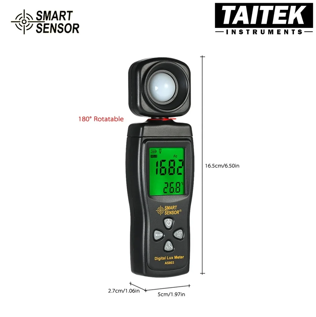 เครื่องวัดแสง Digital Lux Meter SMART SENSOR รุ่น AS803 ช่วงการวัด 0-200,000 Lux เครื่องวัดแสง Digital Lux Meter SMART SENSOR รุ่น AS803 ช่วงการวัด 0-200,000 Lux
