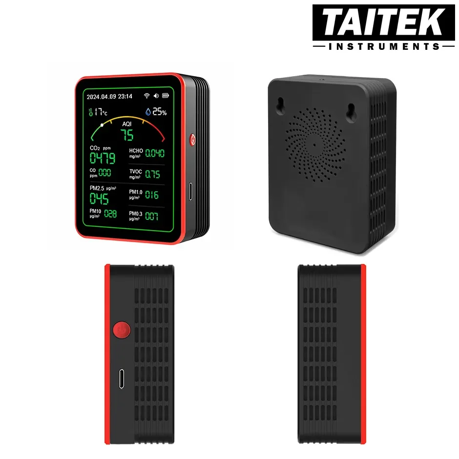 เครื่องวัดคุณภาพอากาศ Air Quality Monitor รุ่น MT29 15 in 1 AQI PM0.3 PM1.0 PM2.5 PM10 Temperature Humidity CO2 CO HCHO TVOC Date Alarm Timer Stopwatch เครื่องวัดคุณภาพอากาศ Air Quality Monitor รุ่น MT29 15 in 1 AQI PM0.3 PM1.0 PM2.5 PM10 Temperature Humidity CO2 CO HCHO TVOC Date Alarm Timer Stopwatch