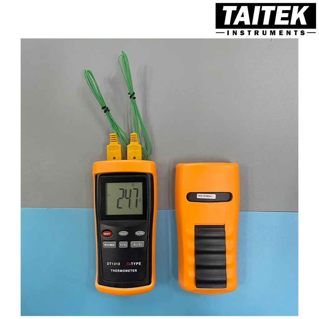 TAITEK เครื่องวัดอุณหภูมิ K-type Thermometer รุ่น DT1312 มี 2 ช่องเสียบโพรบ ช่วงการวัดอุณหภูมิ -200~1370°C ความละเอียด 0.1°C TAITEK เครื่องวัดอุณหภูมิ K-type Thermometer รุ่น DT1312 มี 2 ช่องเสียบโพรบ ช่วงการวัดอุณหภูมิ -200~1370°C ความละเอียด 0.1°C